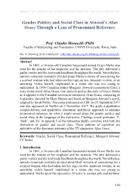 Gender Politics and Social Class in Atwood's Alias Grace Through a Lens of Pronominal Reference