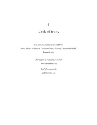 Lack of Irony