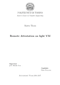 Remote Attestation on Light VM
