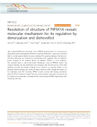 Resolution of Structure of PIP5K1A Reveals Molecular Mechanism for Its Regulation by Dimerization and Dishevelled