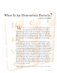 What Is an Elementary Particle? by STEVEN WEINBERG