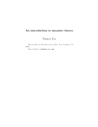 An Introduction to Measure Theory Terence