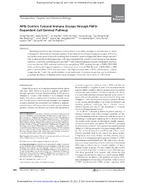 API5 Confers Tumoral Immune Escape Through FGF2- Dependent Cell Survival Pathway