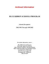 Blue Ribbon Schools Program