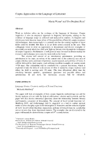 Corpus Approaches to the Language of Literature