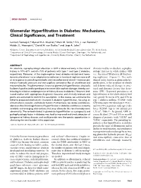 Glomerular Hyperfiltration in Diabetes