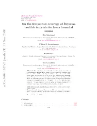 On the Frequentist Coverage of Bayesian Credible Intervals for Lower Bounded Means