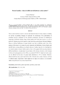 Patent Families: When Do Different Definitions Really Matter?