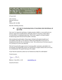 Preliminary Position Paper on the TV Consultation Submission