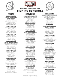 Signing Schedule