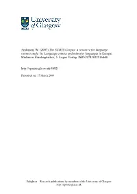 The SCOTS Corpus: a Resource for Language Contact Study