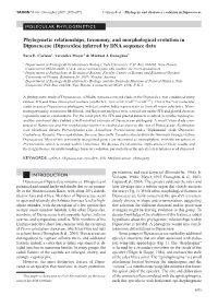 (Dipsacales) Inferred by DNA Sequence Data