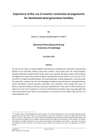 Experience of the Use of Smarter Connection Arrangements for Distributed Wind Generation Facilities