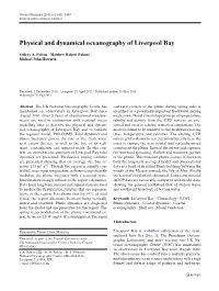 Physical and Dynamical Oceanography of Liverpool Bay