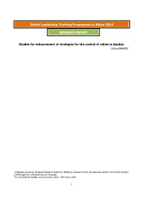 Studies for Enhancement of Strategies for the Control of Rabies in Zambia Chiho KANKEO1