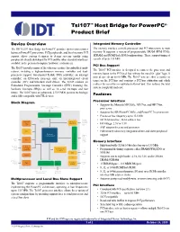Tsi107 Host Bridge for Powerpc
