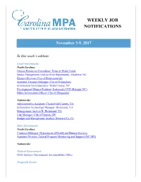 Weekly Job Notifications