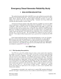 Emergency Diesel Generator Reliability Study