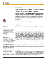 One-Seeded Fruits in the Core Caryophyllales: Their Origin and Structural Diversity