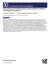 Osteomalacia and Hyperparathyroid Bone Disease in Patients with Nephrotic Syndrome