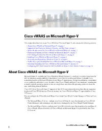 Cisco Vwaas on Microsoft Hyper-V