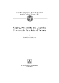 Coping, Personality and Cognitive Processes in Burn Injured Patients