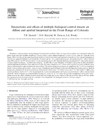 Interactions and Effects of Multiple Biological Control Insects on Diffuse