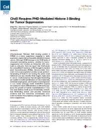 Chd5 Requires PHD-Mediated Histone 3 Binding for Tumor Suppression