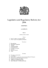 Legislative and Regulatory Reform Act 2006