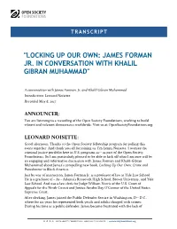 Locking up Our Own: James Forman Jr. in Conversation with Khalil Gibran Muhammad"