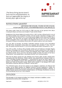 Novus String Quartet 2019/2020