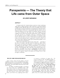 Panspermia — the Theory That Life Came from Outer Space