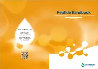 Peptide Handbook a Guide to Peptide Design and Applications in Biomedical Research