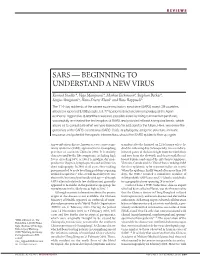 Sars — Beginning to Understand a New Virus