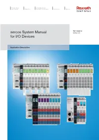 Sercos System Manual for I/O Devices