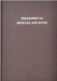 Theosophical Articles and Notes