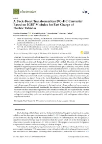 A Buck-Boost Transformerless DC–DC Converter Based on IGBT Modules for Fast Charge of Electric Vehicles