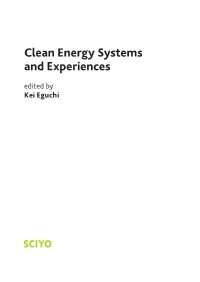 Clean Energy Systems and Experiences Edited by Kei Eguchi