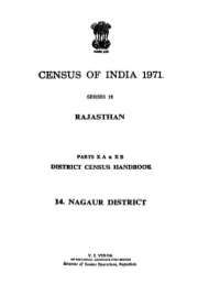 District Census Handbook, 14 Nagaur, Part X a & X B, Series-18