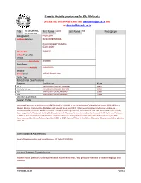 Faculty Details Proforma for DU Web-Site