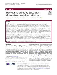 Interleukin-10 Deficiency Exacerbates Inflammation-Induced Tau Pathology Lea L