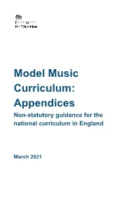Model Music Curriculum Appendices