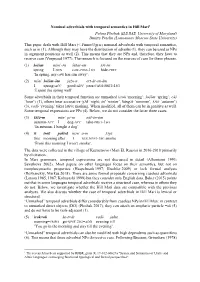Nominal Adverbials with Temporal Semantics in Hill Mari1 Polina