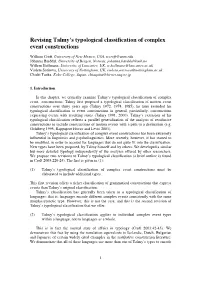 Revising Talmy's Typological Classification of Complex Events