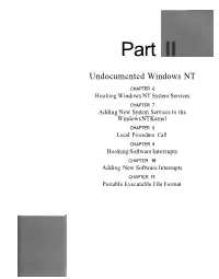 Undocumented Windows NT