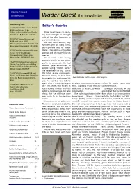 Wader Quest the Newsletter CONSERVATION