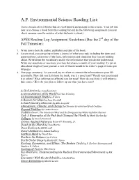 2018-19 APES Summer Assignment