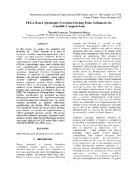 FPGA Based Quadruple Precision Floating Point Arithmetic for Scientific Computations