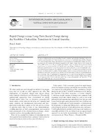 Rapid Change Versus Long-Term Social Change During the Neolithic-Chalcolithic Transition in Central Anatolia