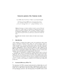 Syntactic Analysis of the Tunisian Arabic